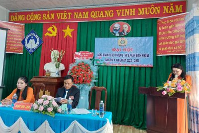 TRƯỜNG THCS PHAN ĐÌNH PHÙNG TỔ CHỨC ĐẠI HỘI CÔNG ĐOÀN CƠ SỞ NHIỆM KỲ 2023-2028